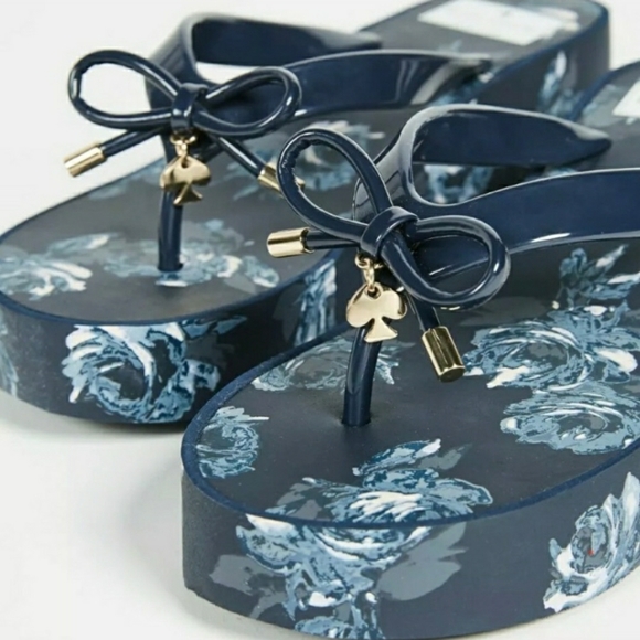 Kate Spade | Size 9 | Navy Rhett | Wedge Flip Flop - Picture 3 of 8